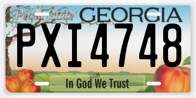 GA license plate PXI4748