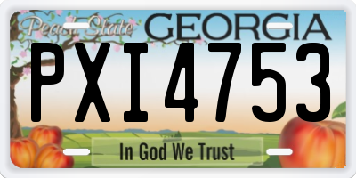 GA license plate PXI4753