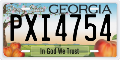GA license plate PXI4754