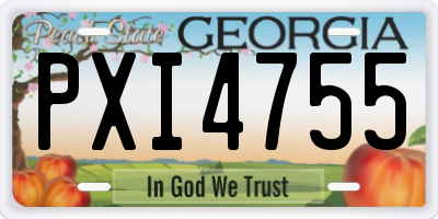 GA license plate PXI4755