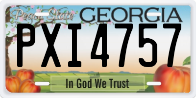 GA license plate PXI4757