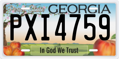 GA license plate PXI4759