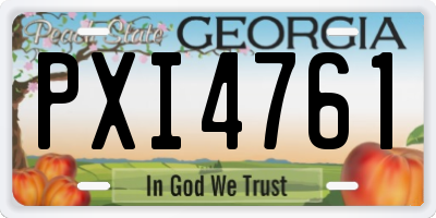 GA license plate PXI4761