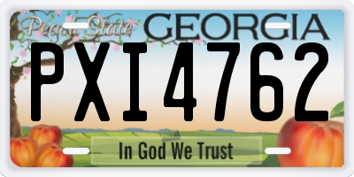 GA license plate PXI4762
