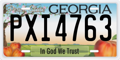 GA license plate PXI4763