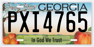 GA license plate PXI4765