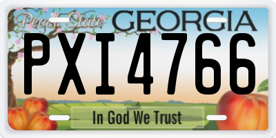 GA license plate PXI4766
