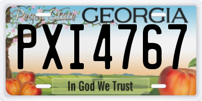 GA license plate PXI4767