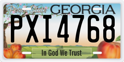 GA license plate PXI4768