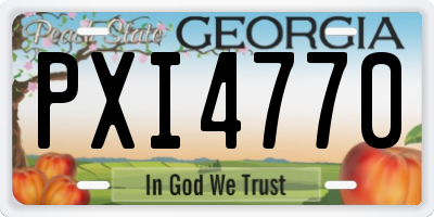 GA license plate PXI4770
