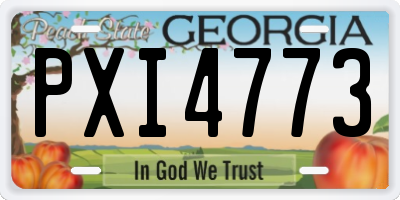 GA license plate PXI4773