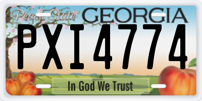 GA license plate PXI4774