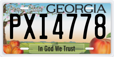 GA license plate PXI4778