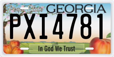 GA license plate PXI4781