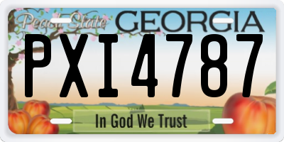 GA license plate PXI4787