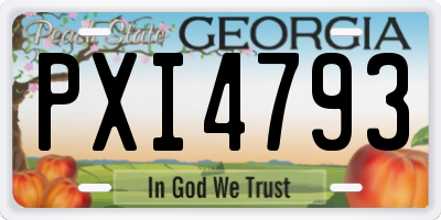 GA license plate PXI4793