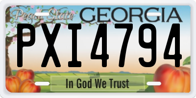 GA license plate PXI4794