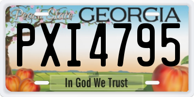 GA license plate PXI4795