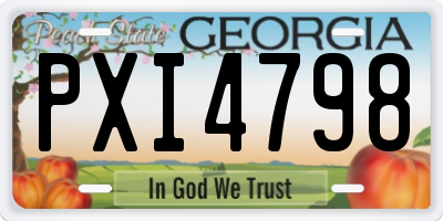 GA license plate PXI4798