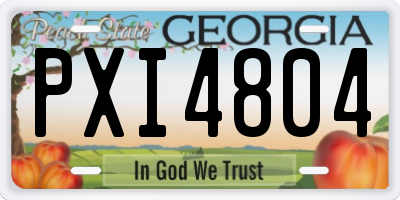 GA license plate PXI4804