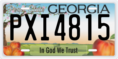 GA license plate PXI4815