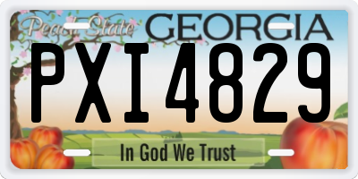 GA license plate PXI4829