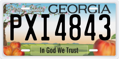 GA license plate PXI4843