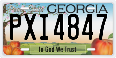 GA license plate PXI4847