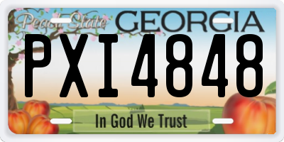 GA license plate PXI4848