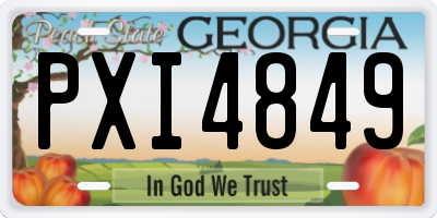 GA license plate PXI4849