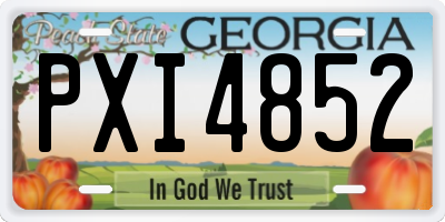 GA license plate PXI4852
