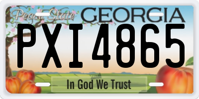 GA license plate PXI4865