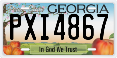 GA license plate PXI4867