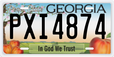 GA license plate PXI4874