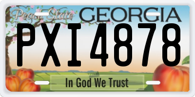 GA license plate PXI4878
