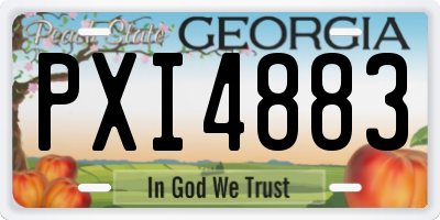 GA license plate PXI4883