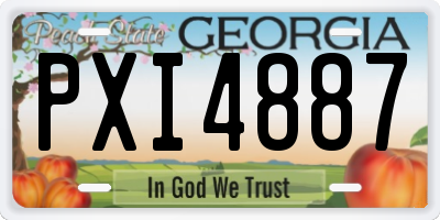 GA license plate PXI4887