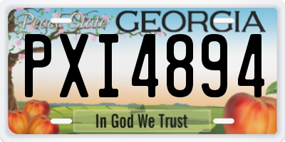 GA license plate PXI4894