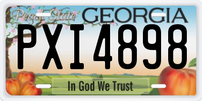 GA license plate PXI4898
