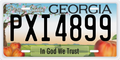GA license plate PXI4899
