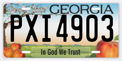GA license plate PXI4903