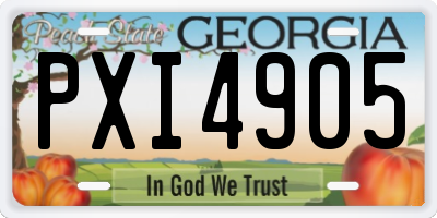 GA license plate PXI4905