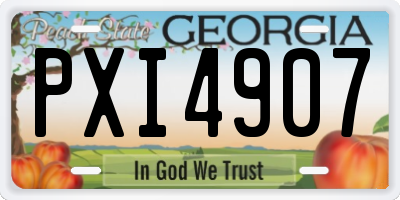 GA license plate PXI4907