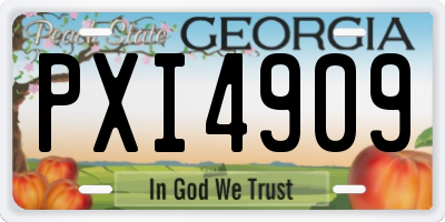GA license plate PXI4909