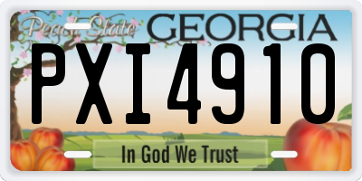 GA license plate PXI4910