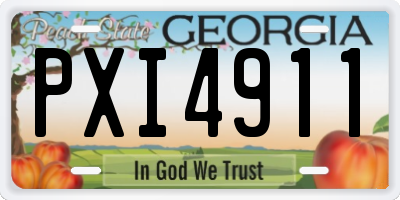 GA license plate PXI4911