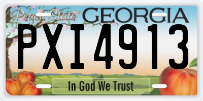 GA license plate PXI4913