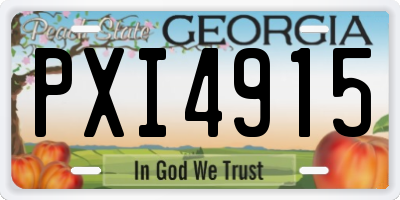 GA license plate PXI4915