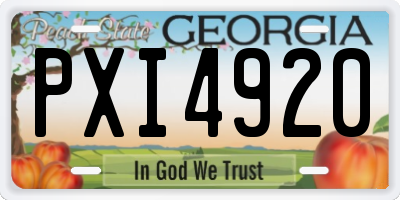 GA license plate PXI4920