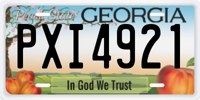 GA license plate PXI4921